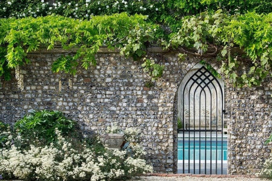 Farleigh Wallop Garden Gate and Flint wall