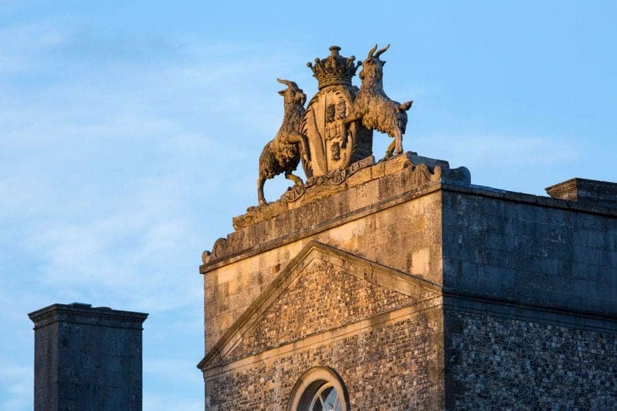 wallop family crest on building