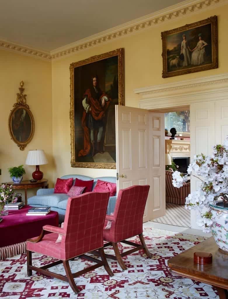 Wider view of Farleigh House drawing room