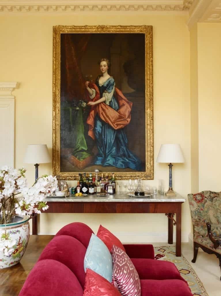 Drawing room with portraits on the walls