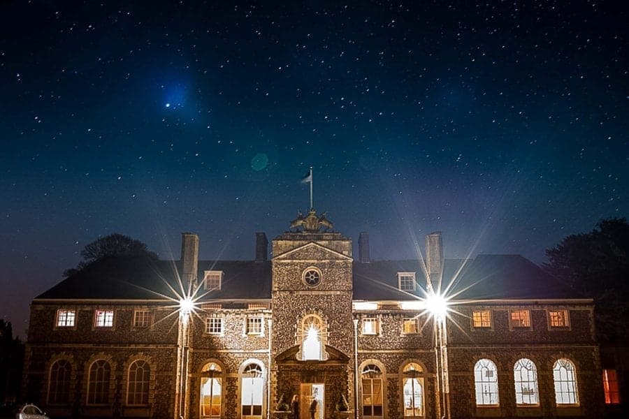 Farleigh House at nighttime