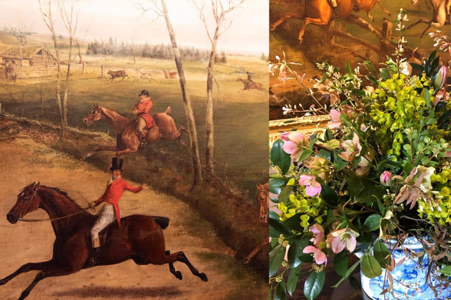 examples of the paintings and floral arrangements found at Farleigh House